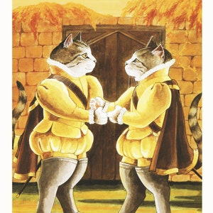 Vintage Cat Print of Funny Cat Artwork, Susan Herbert Art of Shakespeare Spoof from Twelfth Night (42 )