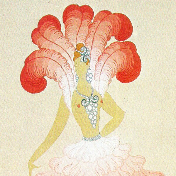 Vintage Erte Print Fashion Design Art Deco Decor "Blondes D Espagne" Erte Fashion Design Costume Artwork (41)