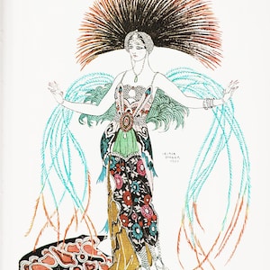 George Barbier Art Deco Print: Magic Bird Costume Lithograph (1977)