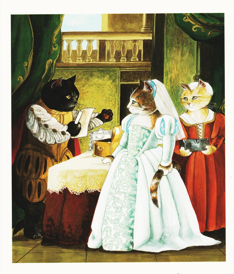 Cat Nursery Print for Cat Wall Art From Original Cat Painting Etsy