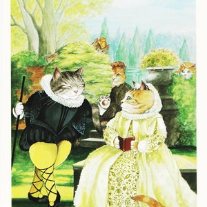 Vintage Cat Print Cat Wall Art for Nursery Decor, Susan Herbert Art Shakespeare Spoof, Twelfth Night (40)