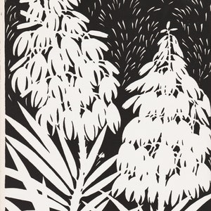 Vintage Yucca Flowers Print: Don Blanding Art Deco Lithograph