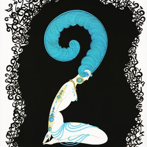 Art Deco Print Vintage Erte Image Erte Graphic Art &quot;Number 2&quot; Erte Print Numeral Two Fantasy Wall Art (174)