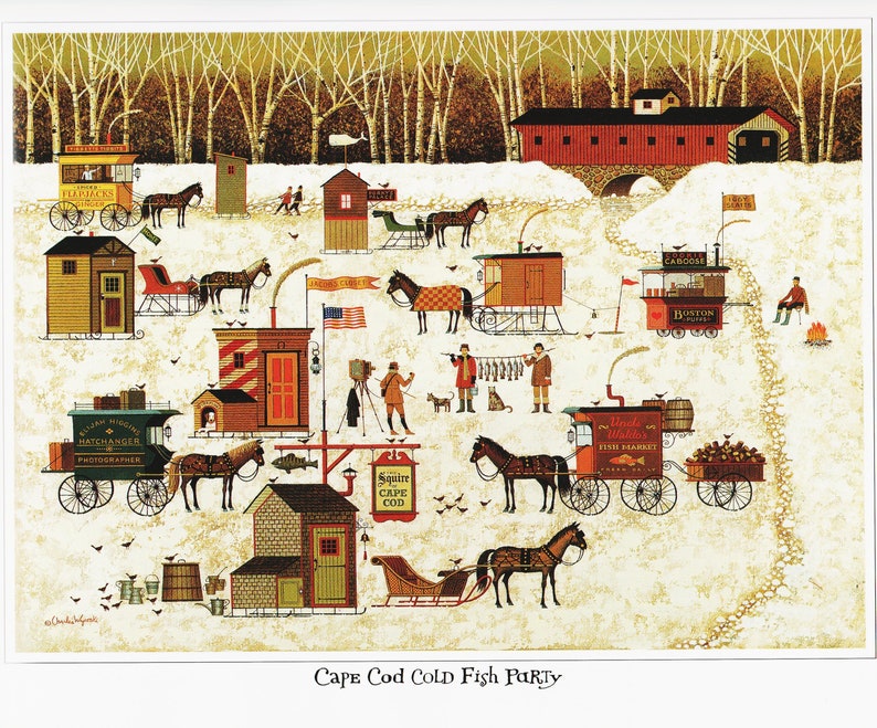 American Folk Art Naive Wall Art for Country Home Decor Etsy