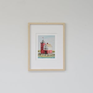 8x10 Round Island Lighthouse Fine Art Print, Mackinac Island, Michigan