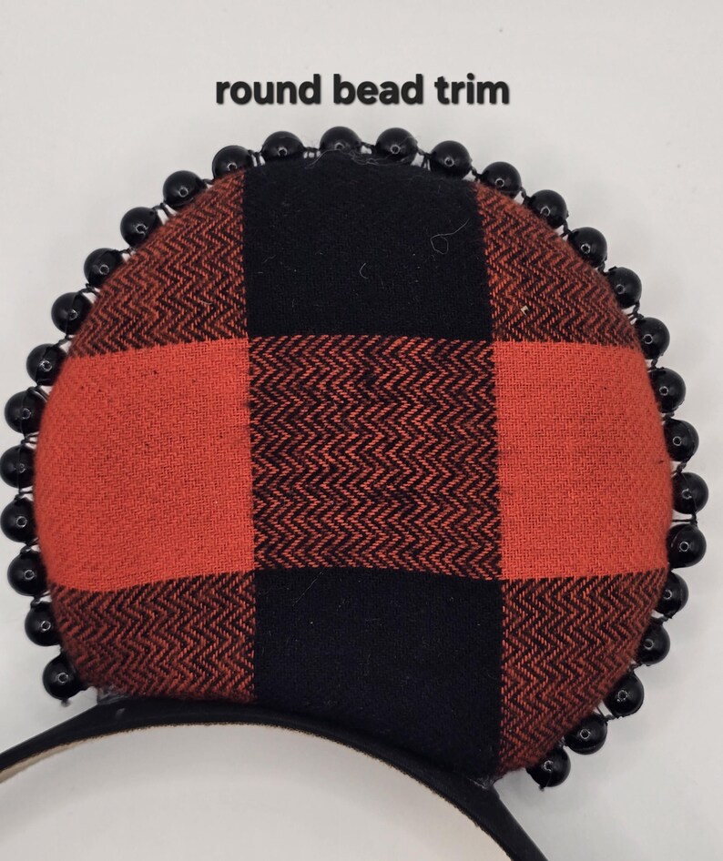 Deep orange and black buffalo check ears. 2 styles bild 3