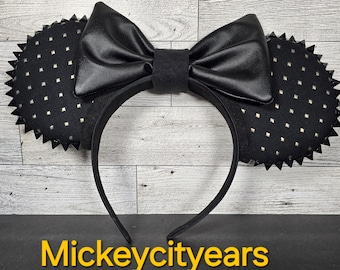 Black with gold diamond accents PUNK Ears  Goth ears  Goth ears