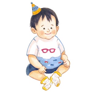 Ritratto di bambino fatto a mano ad acquerello, ritratto personalizzato, illustrazione, acquerello, pittura, bambini, regalo di compleanno