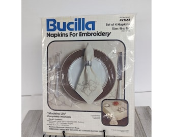 Bucilla Madeira Lily Napkins Embroidery Kit 491651