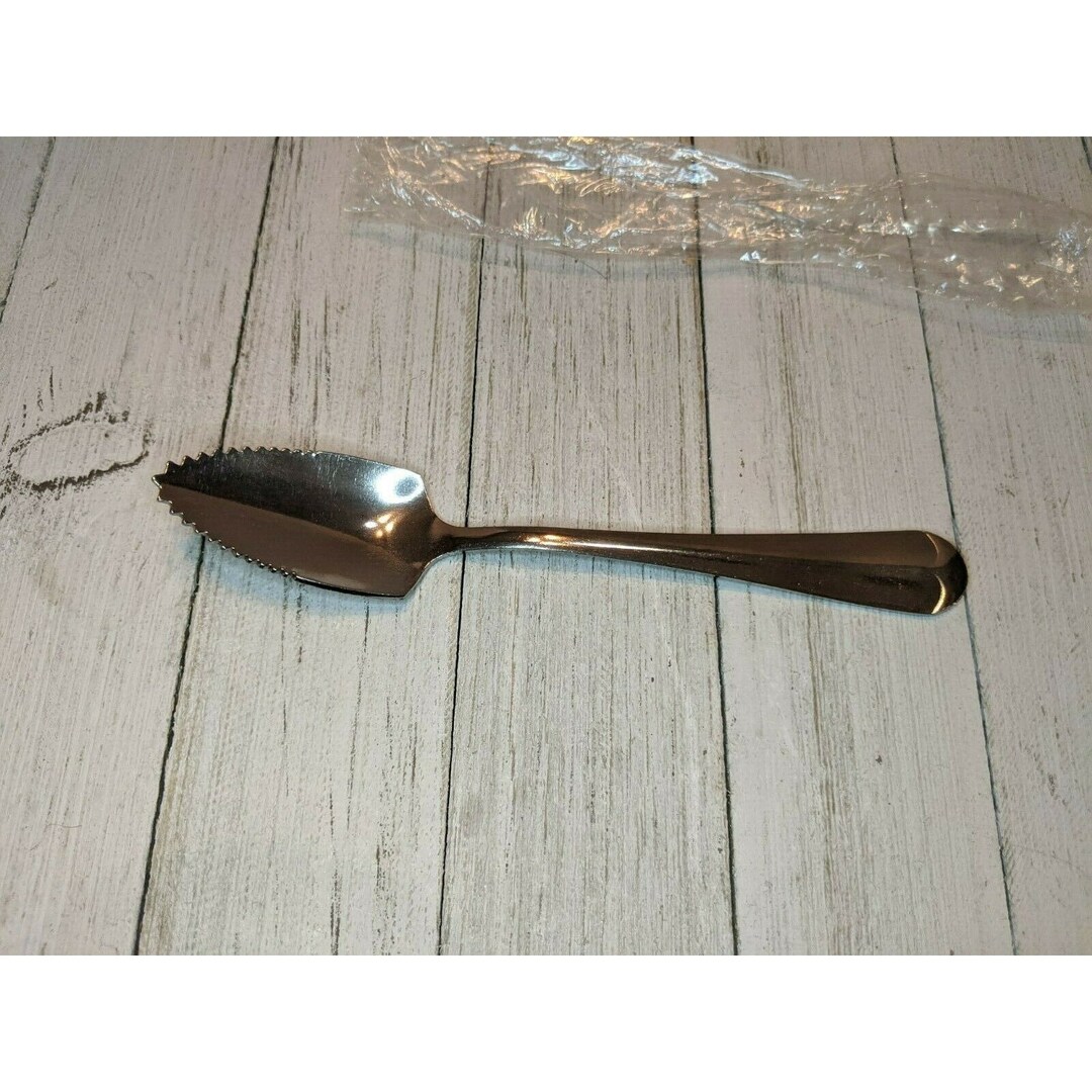 Fox Run Grapefruit Spoons - Stainless Steel Serrated Edge Utensils, Set Of 2
