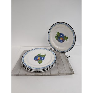 MIKASA China Juego de 4 platos llanos con patrón Fantasy Isle CAK43 10 3/4&quot;