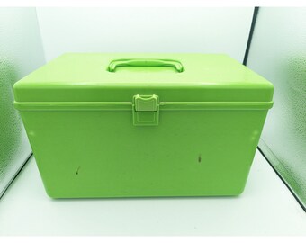 Vintage Wilson Mfg Wil-hold Plastic 1970's Caja de costura con 2 bandejas