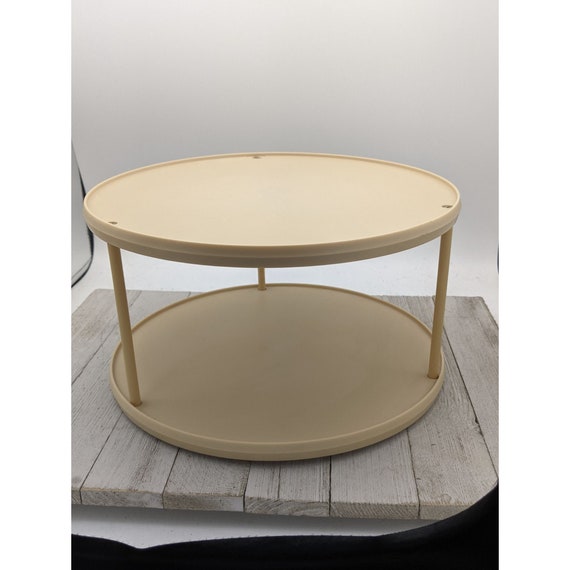 Vintage Rubbermaid 2tiered Lazy Susan Almond Shelves 2725 Etsy
