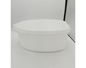 Vintage Tupperware Ham Keeper Saver Oval Food Container White 487