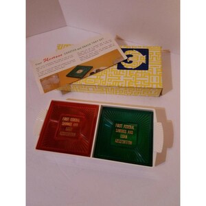 Multi-colored set of 4 Coaster Set with Snack Tray ACRYLIC Plastic Advertising