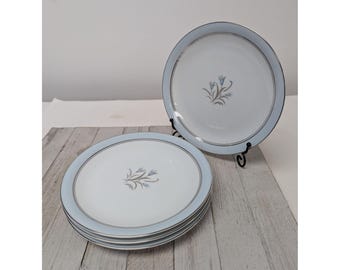 Set Of 4 Noritake Bluebell Salad Luncheon Plates 5558 Fine China