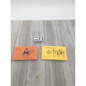Community Chest et Chance Cards édition Monopoly jeu de remplacement et dés 1999