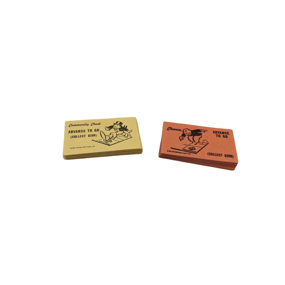 Vintage 1961 Monopoly Replacement Cards Chance Community Chest - Etsy
