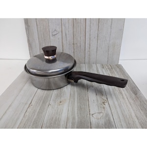 West Bend Continental 1 Quart Sauce Pan Pot w/ Lid Stainless Steel USA Vintage