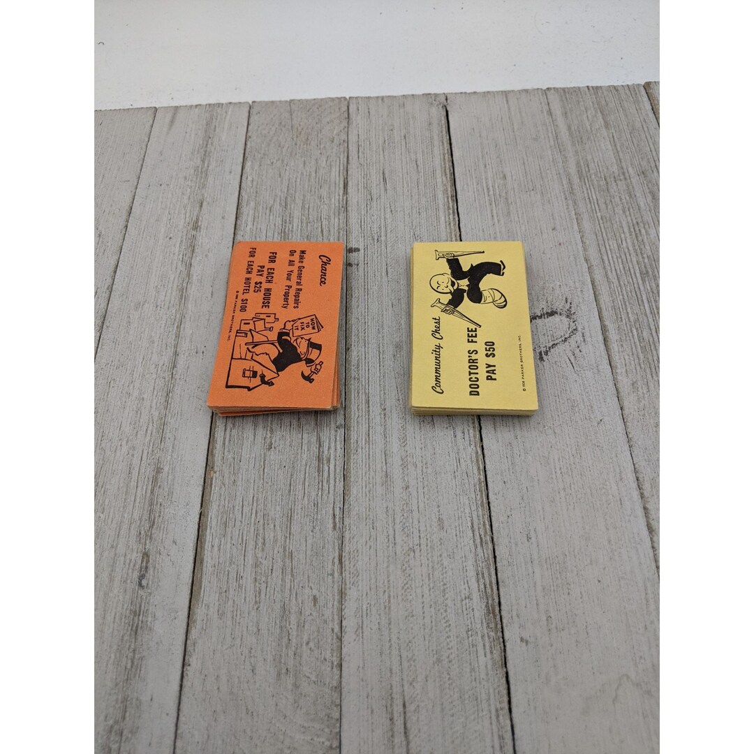 Vintage 1961 Monopoly Replacement Cards Chance Community Chest #2 - Etsy