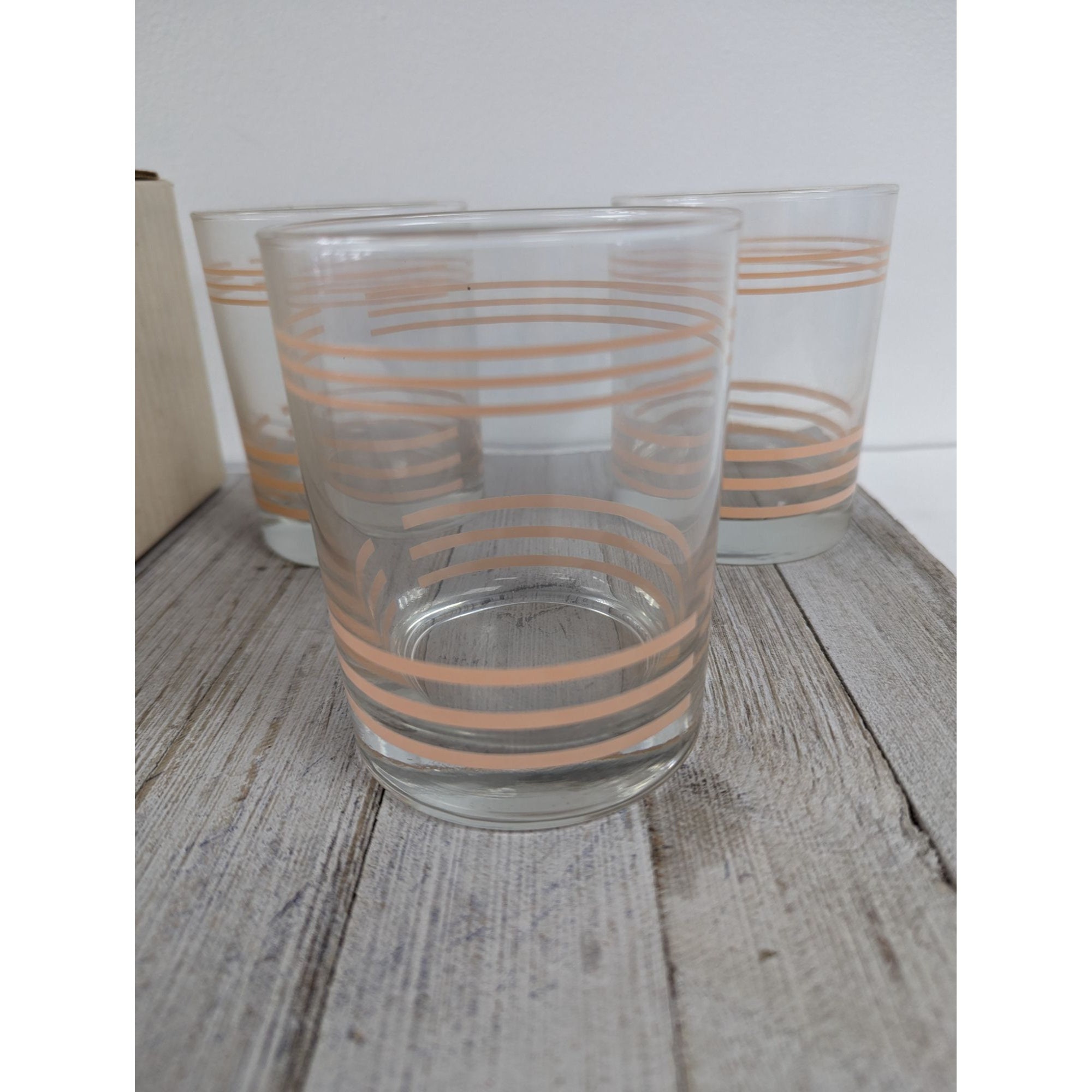 Fiesta Vintage Apricot (pink Peach) Set of 3 Double Old Fashion