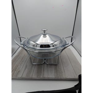 International Silver Modernist 2 liter rund matvärmare/värmargryta