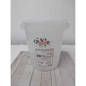 Vintage Pfaltzgraff Tea Rose Sheer 8 Qt Canister Storage Container