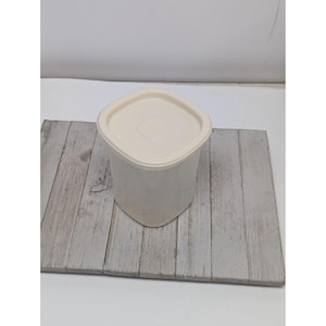Rubbermaid 6 cups Servin Saver #5 Sheer Square Canister Storage Almond Lid