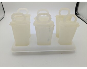 Vintage Tupperware Popsicle Molds Set of 6 Freezer Pop Makers Tray #3