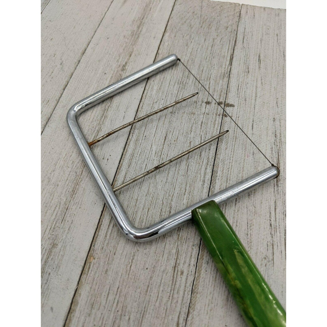 Vintage Wire Cheese Cutter Slicer with Marbled Green Bakelite Etsy