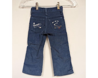 Wrangler Kids Boys Jeans 3T Skinny Corduroy Blue Pants Airplane Embroidered