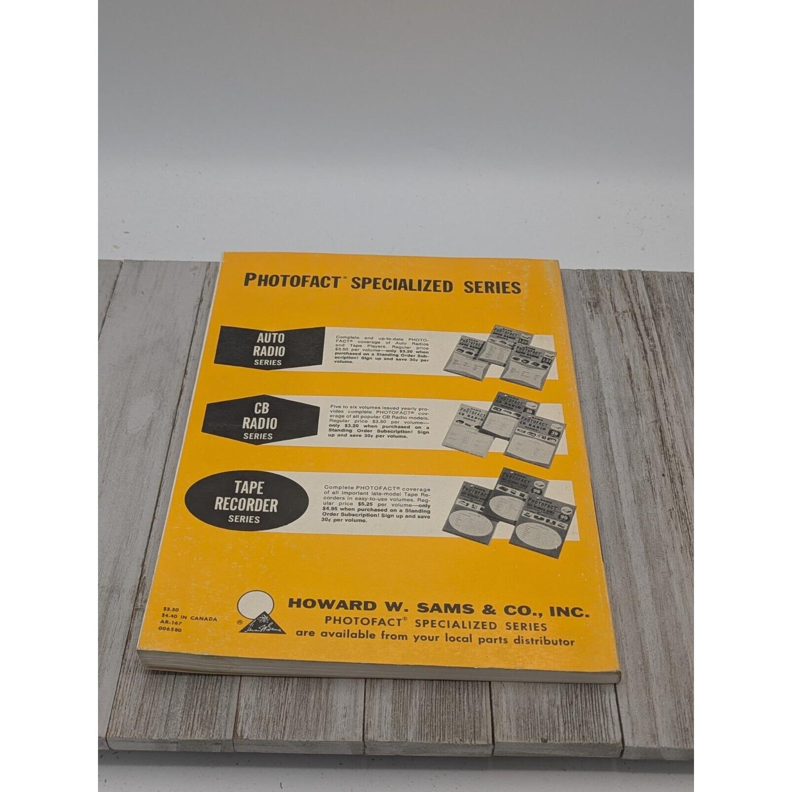Original Sams Photofact Auto Radio Series Book AR-167 April 1974