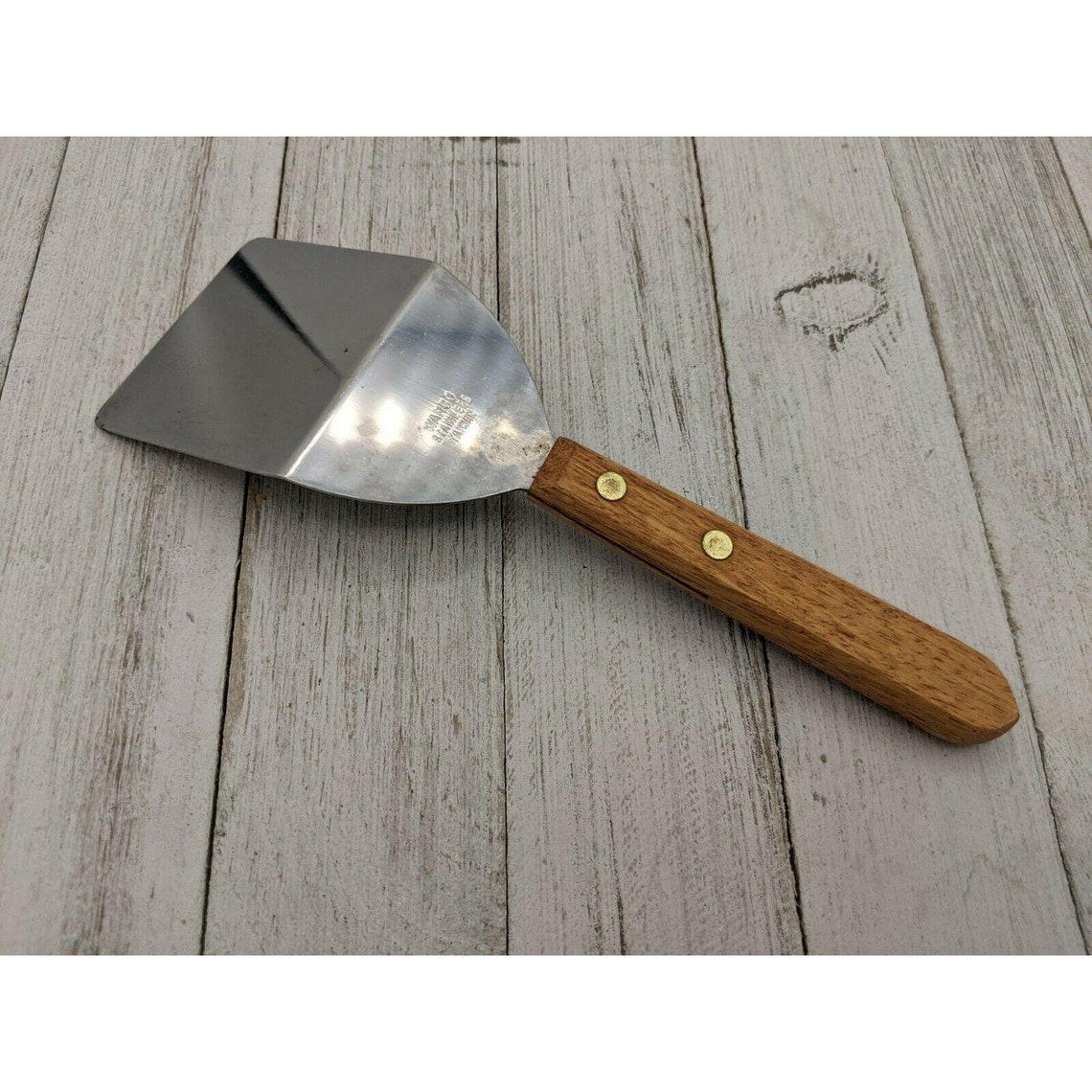 Warco Stainless Steel Cake Pie Spatula Server 7 1/4 Wood Etsy