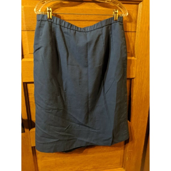 Pendleton Size 16W Straight Skirt Blue Slit Busin… - image 1