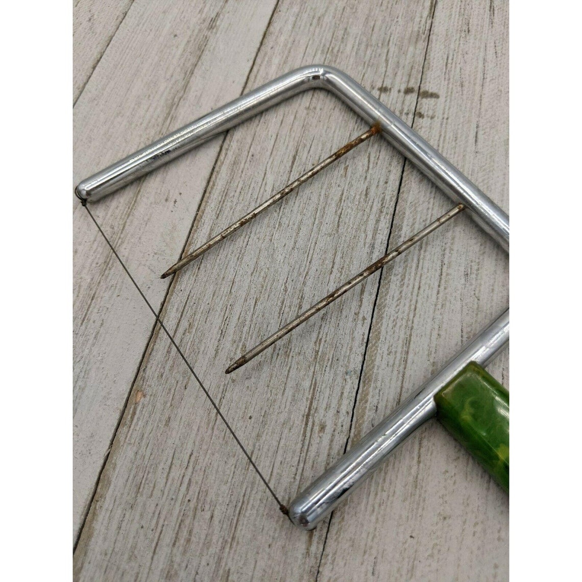 Vintage Wire Cheese Cutter Slicer with Marbled Green Bakelite Etsy