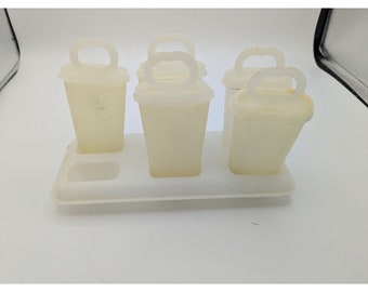 Vintage Tupperware Popsicle Molds Set of 5 Freezer Pop Makers Tray #5