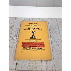 Gebruikte Caterpillar Hyster D7N wormaandrijflier onderdelenboek Instructiehandleiding