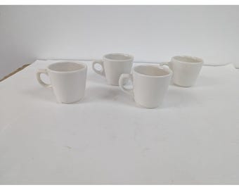 Set of 4 Buffalo China USA Heavy Coffee Cups Mugs 3" Tall
