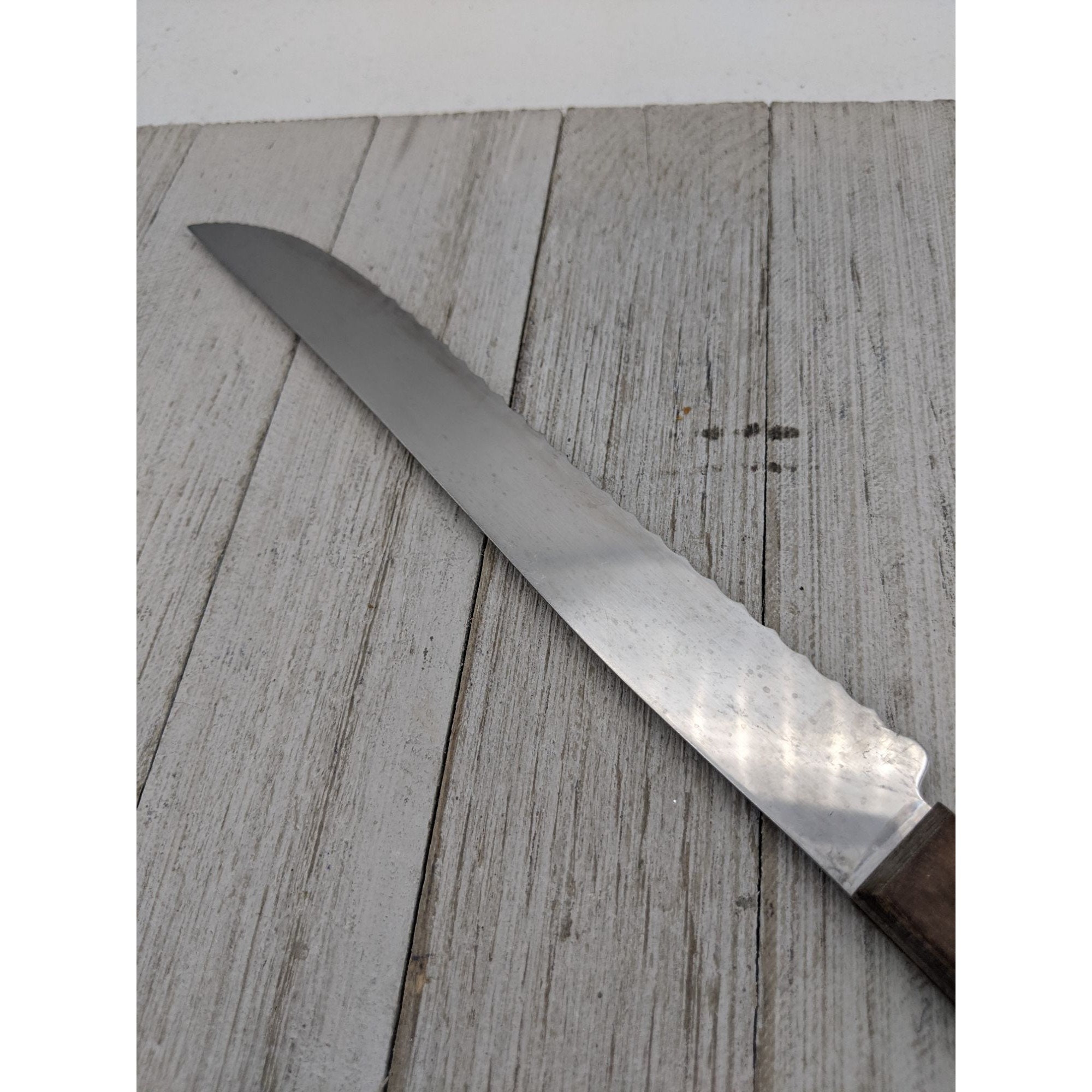 Robinson Knife Co 8 Carving Utility Knife 2 Serrated Wood Handle 12 1/2