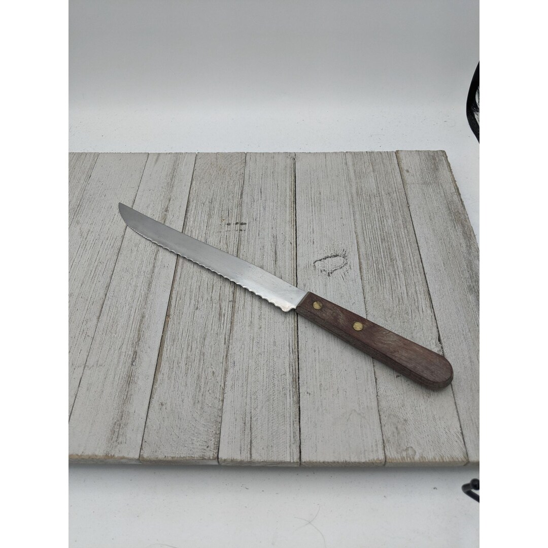 Robinson Knife Co 8 Carving Utility Knife 2 Serrated Wood Handle 12 1/2