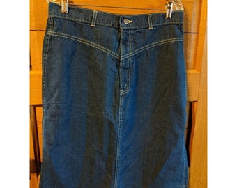 Vintage Chic Brand Blue Jean Denim Skirt size 34 Waist Womens Juniors
