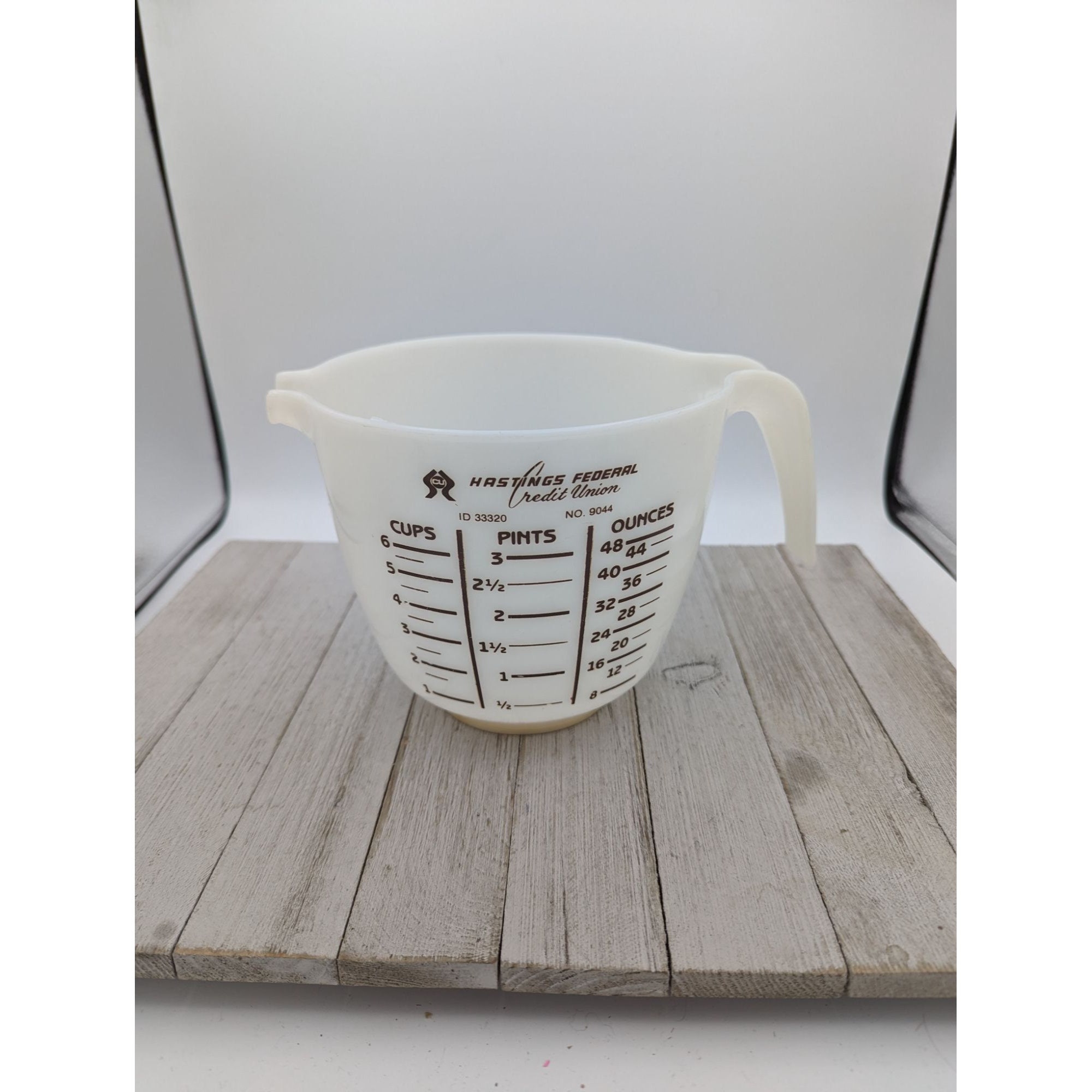 Advertising Large Measuring Bowl Cup 6 Cups White Hastings Federal Credit  Union 