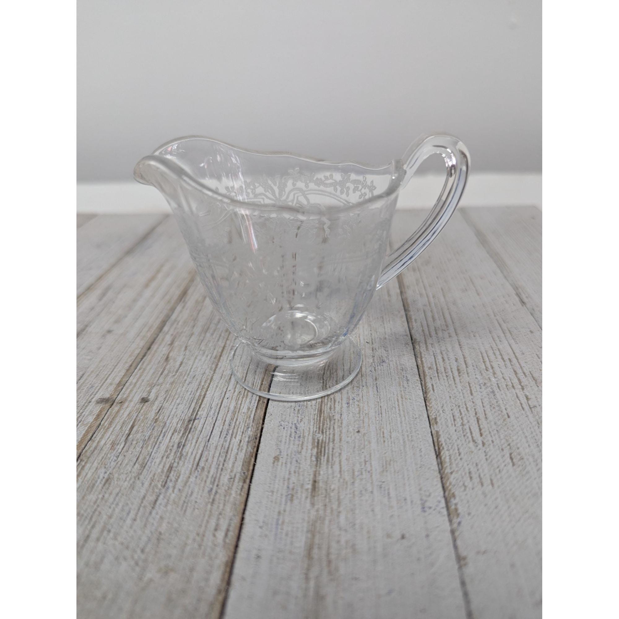 Vintage Etched Depression Glass Fostoria Romance Creamer