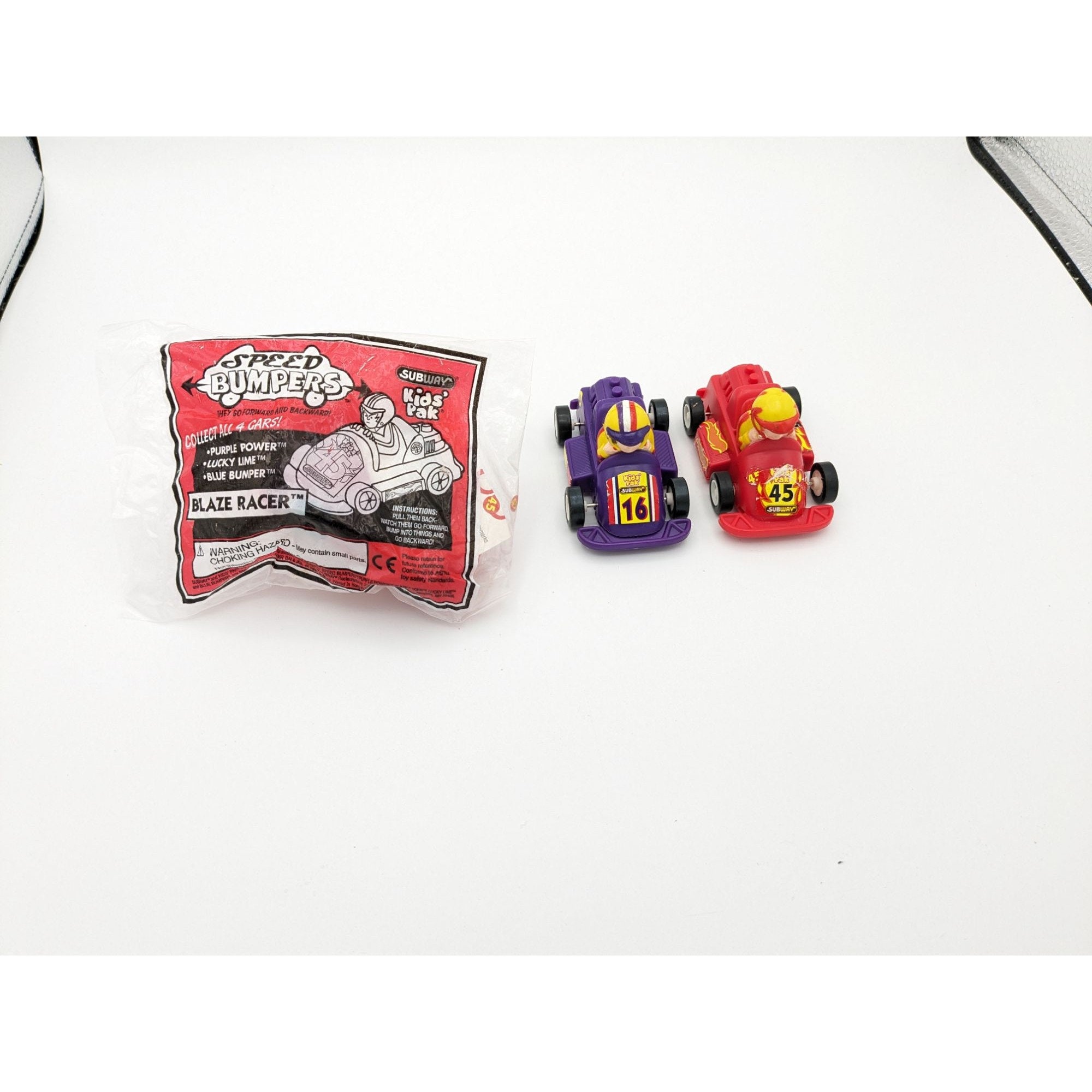 SUBWAY Kids Pak Meal Speed Bumpers Toys 1997 Set of 3 - Etsy