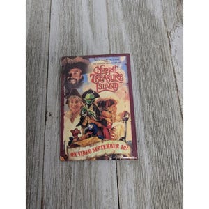 Vintage Muppet Treasure Island Movie Logo Promo Pinback Button USA 2&quot;X3&quot;