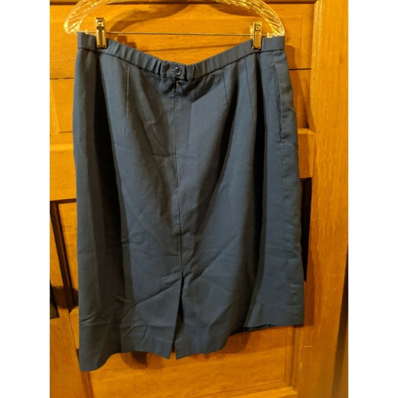 Pendleton Size 16W Straight Skirt Blue Slit Busin… - image 2