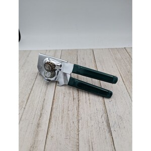 Vintage Swing Away Can Opener Bottle Opener Green Rubber Grips Manual 7 