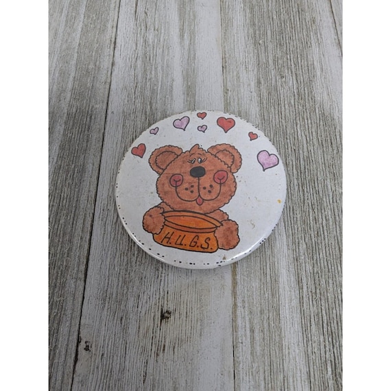 Hugs Bear HUGS Pinback Button Promo Round Pin