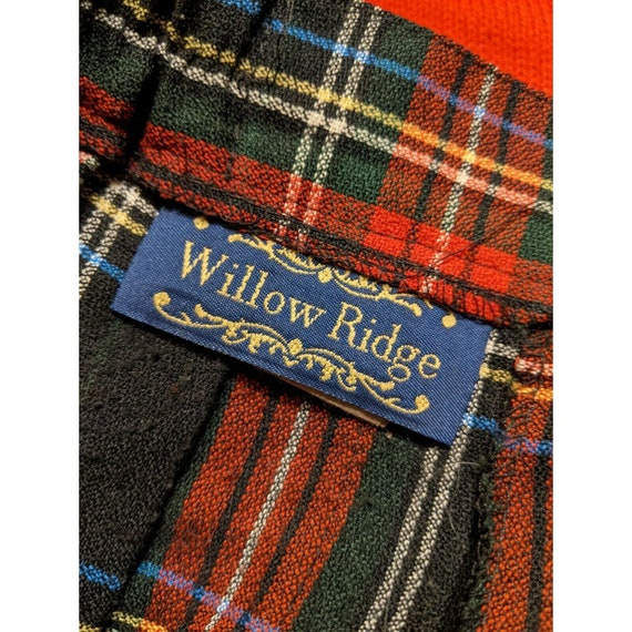 Willow Ridge Set Red Plaid Knife Pleat Skirt Knit… - image 6
