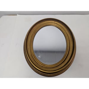 Antique Oval Gold Wood Framed Mirror 19&quot; by 16&quot;